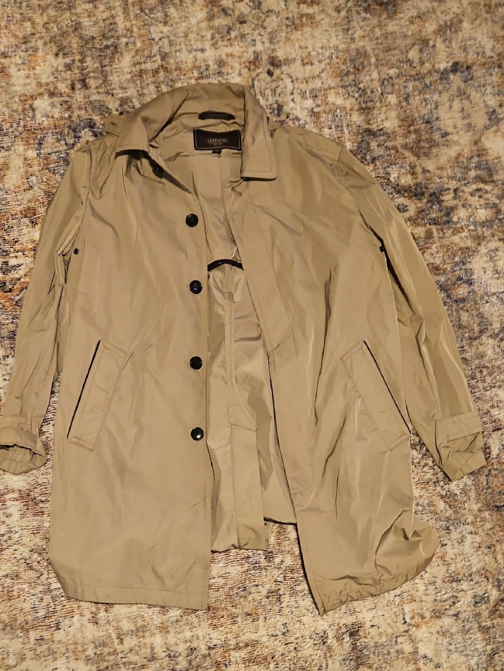 Coach Men's Tan Rain Trench Coat Size. M